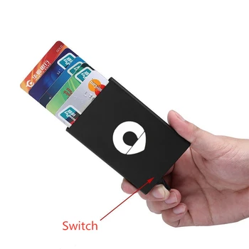 RFID Anti-theft Smart Holder smukły uchwyt karty identyfikacyjnej automatycznie solidna metalowa bankowy karta kredytowa dla Smart 451 453 Fortwo Forfour