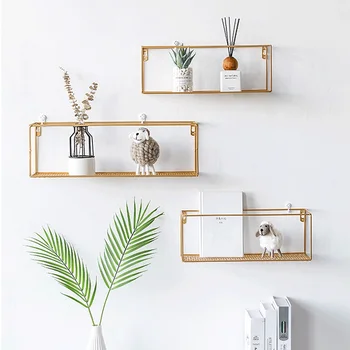 Regał Do Przechowywania Kutego Żelaza Ścienny Regał Siatkowy Nordic Simple Home Wall Decoration Storage Shelf Artwork