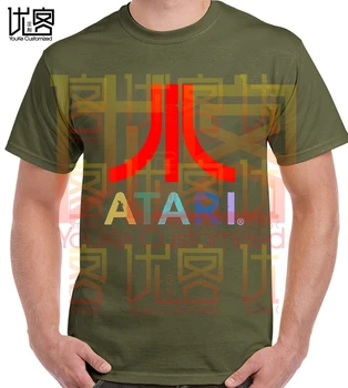 Retro Atari Gaming logo t-shirt Mężczyźni koszulka Champiom koszulka Winner Tee męskie markowe ciuchy styl klasyczny t-shirt