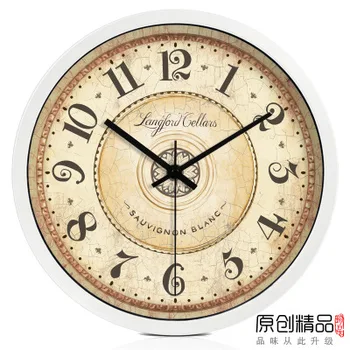 Rocznika ciche antyczny zegar ścienny nowoczesny design Łazienka, kuchnia ścienne trzaski przemysłowy wystrój Reloj Pared Home Decoration AD50WC
