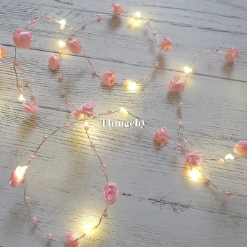 Rose Pearl LED copper wire String lights Pearlized Battery/USB Fairy Light for Wedding Home Party Christmas Garland Decorations