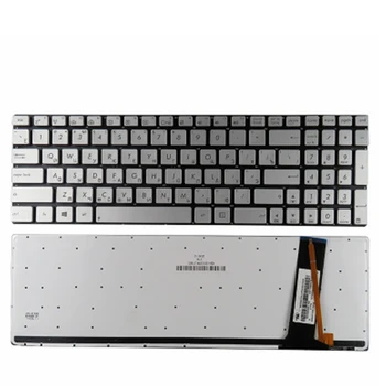 Rosyjska klawiatura laptopa do ASUS N56 N56V U500VZ N76 R500V R505 N550 N750 Q550 PL układ srebrny podświetlany