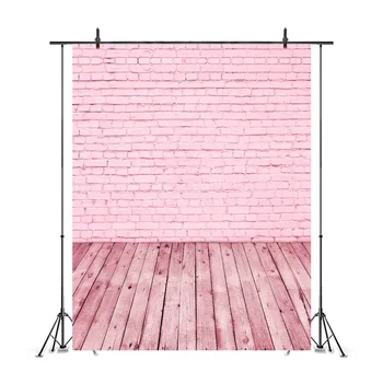 Różowa mur portret noworodka Zdjęcia w tle szary drewniana podłoga urodziny zdjęcie w tle dla dzieci prysznic Zdjęcie