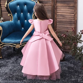 Różowe Sukienki Dla Dziewczynek Na Wesele Tiul Koronki Suknia Dla Dziewczyn Uroczysty Świąteczny Strój Dziecięcy Kostium Księżniczki Dla Dzieci Nowy 2020
