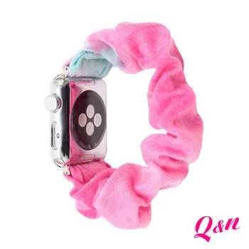 Różowy gradient Mody gumki do włosów grupa dla Apple Watch urocza gumka do włosów, bransoletka 38/40 mm wysokiej jakości bawełny gumy