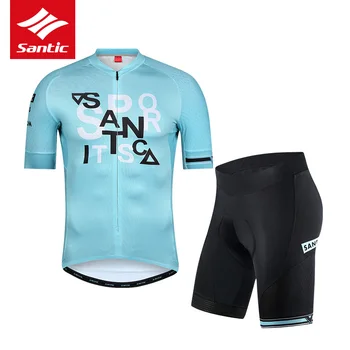 SANTIC Top Quality Cycling Short Set Sleeve Jersey Race Fit Bike Jersey fast speed road Couple bicycle Jersey
