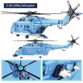 SEMBO City Military Police Helicopter Bombers Bricks Creator, Technic Army Navy Carrier Fighter Building Blocks zabawki dla dzieci
