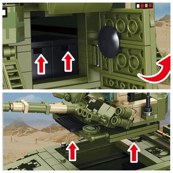 SEMBO wojskowa maszyna bojowa tank tank model zabawki cegły techniczny ciężarówki żołnierzy cyfry bloki prezenty dla dzieci, chłopiec