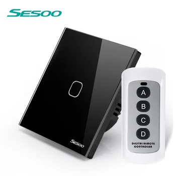 SESOO EU Standard , Remote Control Switch 1 Gang 1 Way ,RF433 50/60 Hz, bezprzewodowy włącznik światła dla inteligentnego domu