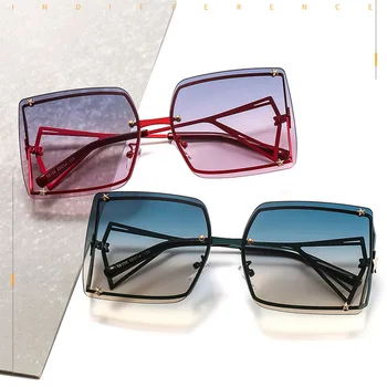 SHAUNA oversize, metalowe, kwadratowe okulary damskie moda Gwiazda ozdoba cieniowane okulary vintage okulary przeciwsłoneczne UV400