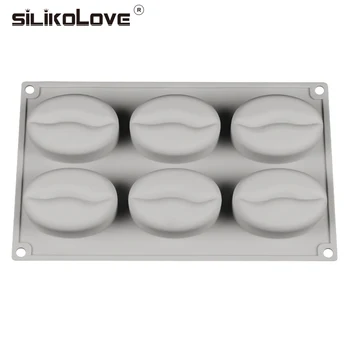 SILIKOLOVE 6 jamy kawy kształt 3D DIY silikonowe formy mydła Do produkcji mydła ręcznie robione rękodzieło form
