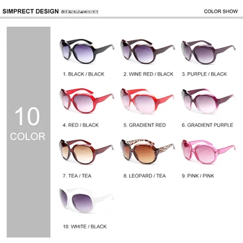 SIMPRECT przewymiarowany okulary Kobiety 2020 marka odzieżowa projektant okrągłe okulary retro vintage duża ramka odcienie dla kobiet