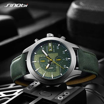 SINOBI chronograf kalendarz wodoodporny Geneva zegarek kwarcowy wojskowy Hora Relogio Masculino duża tarcza Sportowe zegarek kwarcowy 2020