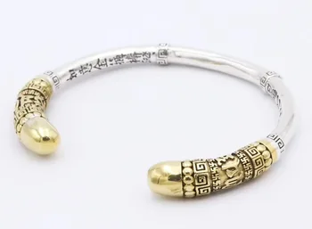 SOQMO 925 srebro rocznika tajski retro Mężczyźni Kobiety Mokey King złoty okład bransoletka i bransoletka biżuteria SQM035