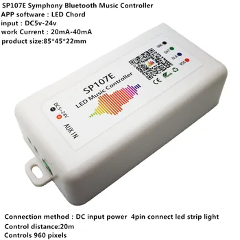 SP107E LED Controller WIFI Bluetooth Pixel IC SPI Music by Phone APP dla WS2812 SK6812 SK9822 RGBW APA102 LPD8806 Strip DC5-24V