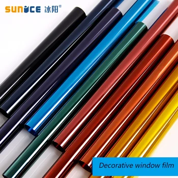 SUNICE 7 color Choice Festival Glass Decoration Slef-adhesive Window Film Install in Acylic Sheet Glass DIY Gift 45cm*120cm