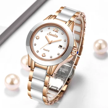 SUNKTA 2021New różowe złoto zegarek damski kwarcowy zegarek damski top luksusowej marki zegarek damski dziewczyna zegarek Relogio Feminino+pudełko