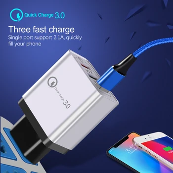 SUNPHG Quick Charge 3.0 USB Fast Charger for iPhone x 6 8 Samsung s9 Oneplus Charging Plug ładowarka sieciowa ładowarki do telefonów komórkowych