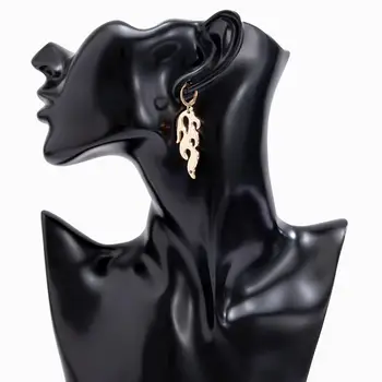 Salircon Kpop Fire Flame Drop kolczyk kobiet biżuteria Vintage ładny złoty kolor wiszące kolczyki gotyckie akcesoria 2021 trend