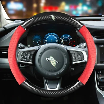 Samochodowa osłona kierownicy z włókna węglowego antypoślizgowe 38 cm do modeli Jaguar auto wnętrze ochronne akcesoria stylizacja samochodu