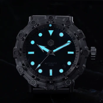 San Martin męskie zegarki oryginalne wzornictwo MOP Dial Octopus Dive PT5000 316L ze stali nierdzewnej zegarek mechaniczny 20Bar świetlny