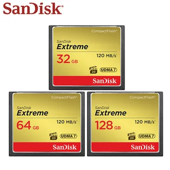 SanDisk Memory Card Extreme Compact Flash Card 16GB 32GB 64GB, 128GB CF Card VPG-20 120MB/s Dla bogatego wideo w rozdzielczości 4K i Full HD