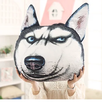 Self-eater husky Shiba Inu osobowość twórczą 3D duży pies głowa poduszka Poduszki pluszowe zabawki