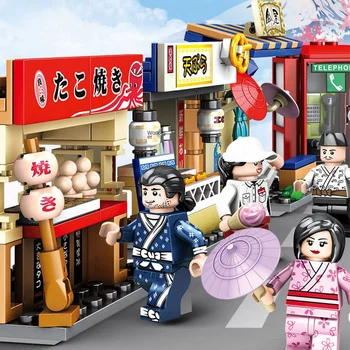Sembo Model 3D Blocks Building Toy For Children Boys Birthday Gifts Street View Japanese Mini City Street Diy Bricks For Girls
