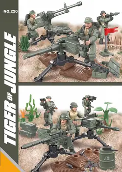Skala 1:35 1965 Wietnamska wojna światowa wojskowa bitwa Ia Drang army action figures mega block ww2 gun building bricks toys