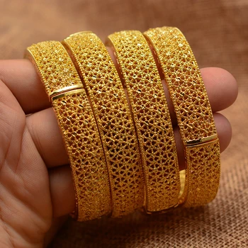 Skręcone kolor złoty bransoletka dla kobiet, osób Dubaj ślubne, bransoletki etiopczyk bransoletki i bransoletki afrykańskie biżuteria arabski Bliski Wschód