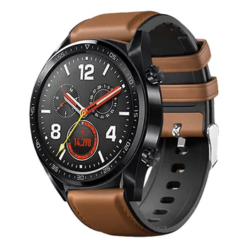 Skóra naturalna + pasek silikonowy do zegarka ticwatch pro ticwatch E2 ticwatch S2 Garmin vivoactive 4 amazfit GTR 47 mm męski pasek
