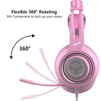 Somic G951S przewodowy zestaw słuchawkowy 3,5 mm różowy Cat Ear Gaming Ear profesjonalny шумоподавляющий głowy słuchawki do PC telefoniczne gry