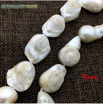 Sprzedam dobrze kolor biały duży rozmiar tkaniny embrionalnego płomienia piłka kształt barokowy naszyjnik z pereł słodkowodnych naturalne perły