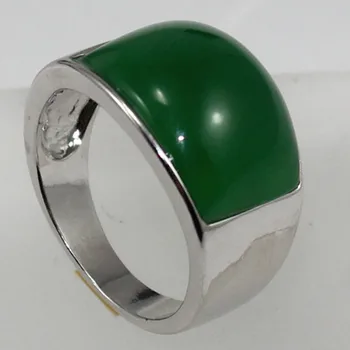 Sprzedaż hurtowa męski zielony kamień pozłacany pierścień #7--12 5.29