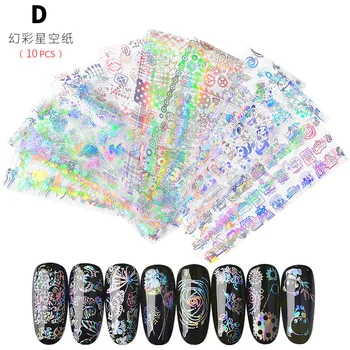 Starry candy Nail Sticker Foils mieszane wzory Nail Art Transfer Starry Sticker holograficzne naklejki papier manicure wystrój paznokci