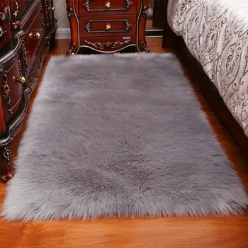 Stałe długie włosy dywan salon futerko prostokąt puszysty dywanik Mata antypoślizgowa krzesło sofa pokrywa proste maty