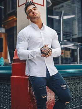 Street trend siłownia muscle builder bro shirt z długim rękawem męska naprawczy wysokość elastyczna oddychająca szybkoschnąca koszulka sportowa koszula męska t-shirt