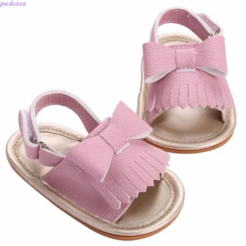 Stylowy dziecko chłopcy dziewczęta cebula miękka podeszwa letnia łóżeczko dziecięce buty śliczne dziewczyny kitki sandały rozmiar 0-18 m