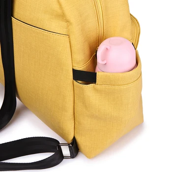 Stylowy wielofunkcyjny torba na pieluchy matki Żółta PU wodoodporna torba do wózka z 2 pasami o dużej pojemności torebki dla kobiet w ciąży