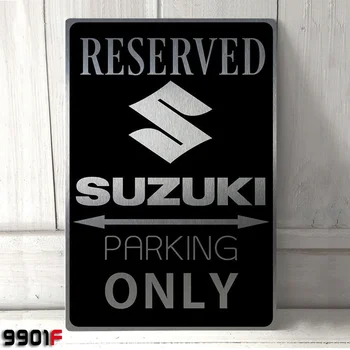 Suzuki Parking Only Metal Tin Sign Metal Sign Home, Garage Man Cave Pub Bar Wall Decor Wall Poster(20cmx30cm)