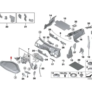 Szczegóły wytłumienia samochodu pokrywa 2004-b mwF20 116d 116i 118d 118i 120d F30 320d 318d izolacyjna osłona wewnętrzna podszewka kaptura