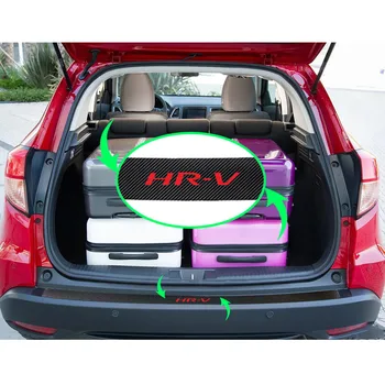 Sztuczna skóra naklejki samochodowe do Honda HR-V HRV bagażnika samochodu próg płytki bieżnik trwałe włókna węglowego film auto akcesoria 1szt