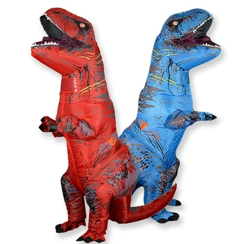 T Rex Velociraptor Dmuchany Kostium Maskotka Cosplay Dinozaur Dino Halloween Dla Kobiet, Mężczyzn Dziecka