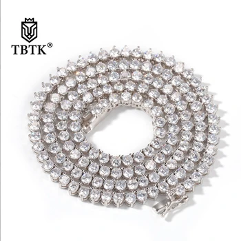 TBTK naszyjniki Dla kobiet 2020 nowy styl 4 mm biały CZ stołowy łańcuch naszyjnik moda prezent hip-hop biżuteria hurtowych/Drop Shipping