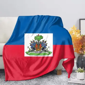 TOADDMOS koc pluszowy aksamit ciepły wystrój łóżko domowy rzut sofa koc Haiti flaga drukowania premium Jesień/Zima podróży koce