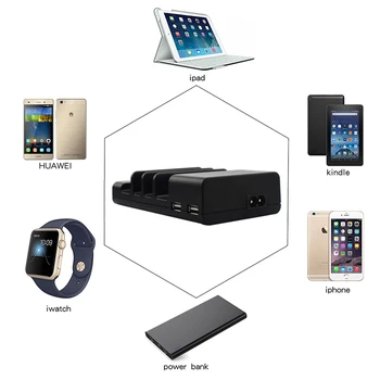 Tablet Fast Charge 4 porty Usb stacja ładująca stacja dokująca kabel Usb, Podstawka uchwyt do iPad 2 3 4 Air 2 dla iPhone X 6 7 8
