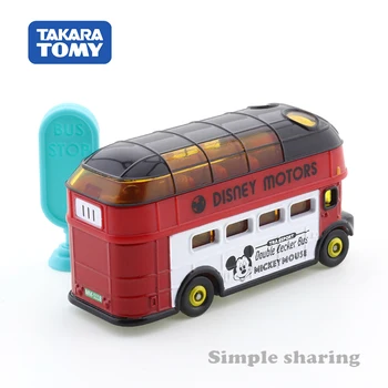 Takara Tomy Tomica Shop Mall Oryginalny Disney Mickey Mouse Sunny Decker Bus Toys Motor Vehicle Diecast Metal Model Car