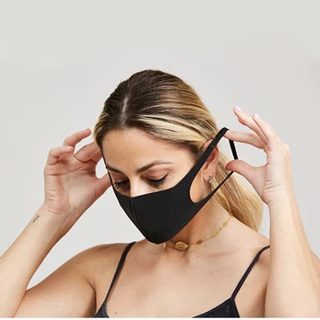 Tcare 5 szt./lot moda Czarna gąbka usta Maska unisex maska do twarzy wielokrotnego użytku tarcza wiatroszczelna usta Pokrywa dla mężczyzn kobiet