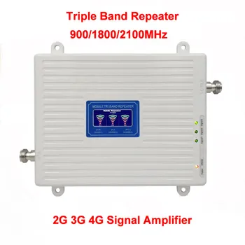 Telefon repeater sygnału GSM 900 I DCS 1800 WCDMA 2100 Mhz trójzakresowy wzmacniacz sygnału komórki 2G 3G 4G zestaw wzmacniaczy telefonu komórkowego