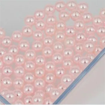 Temat 1.5 mm-18 mm Lt różowy kolor bez otworów Perłowy koralik DIY plastikowe symulacyjne perłowe koraliki do ubrań ręcznie artystyczna dekoracja